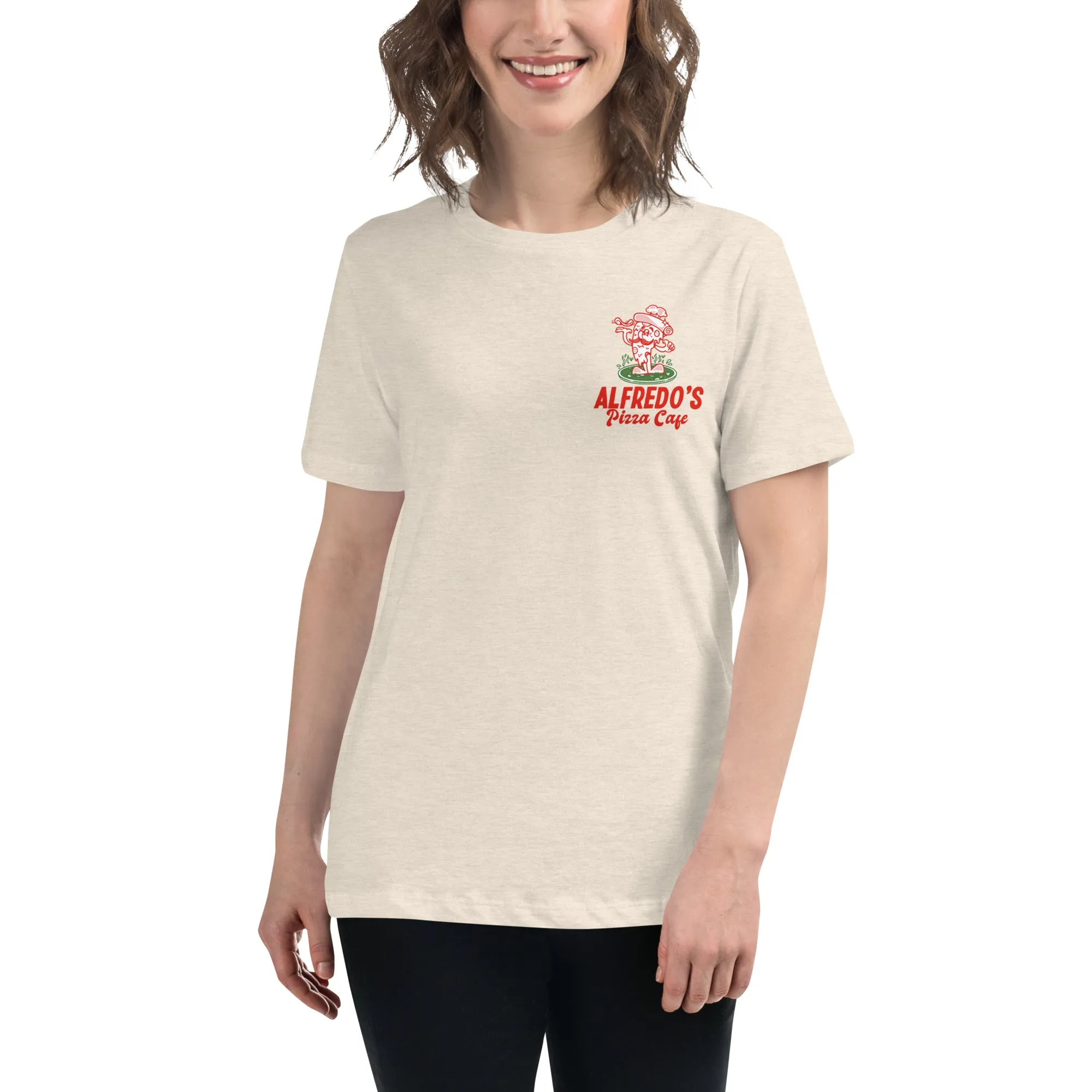 Alfredo's Pizza Cafe Front/Back Women's Relaxed T-Shirt