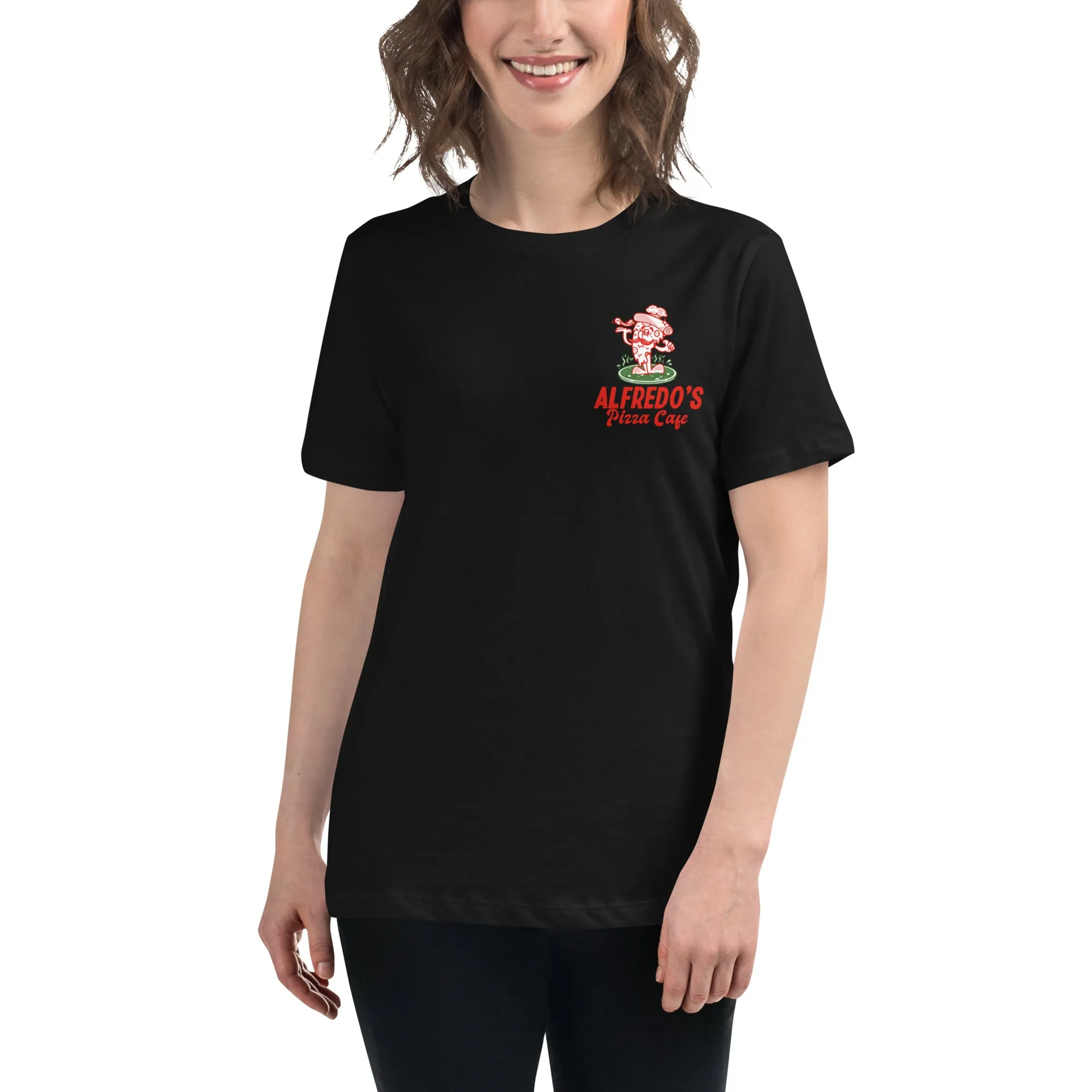 Alfredo's Pizza Cafe Front/Back Women's Relaxed T-Shirt