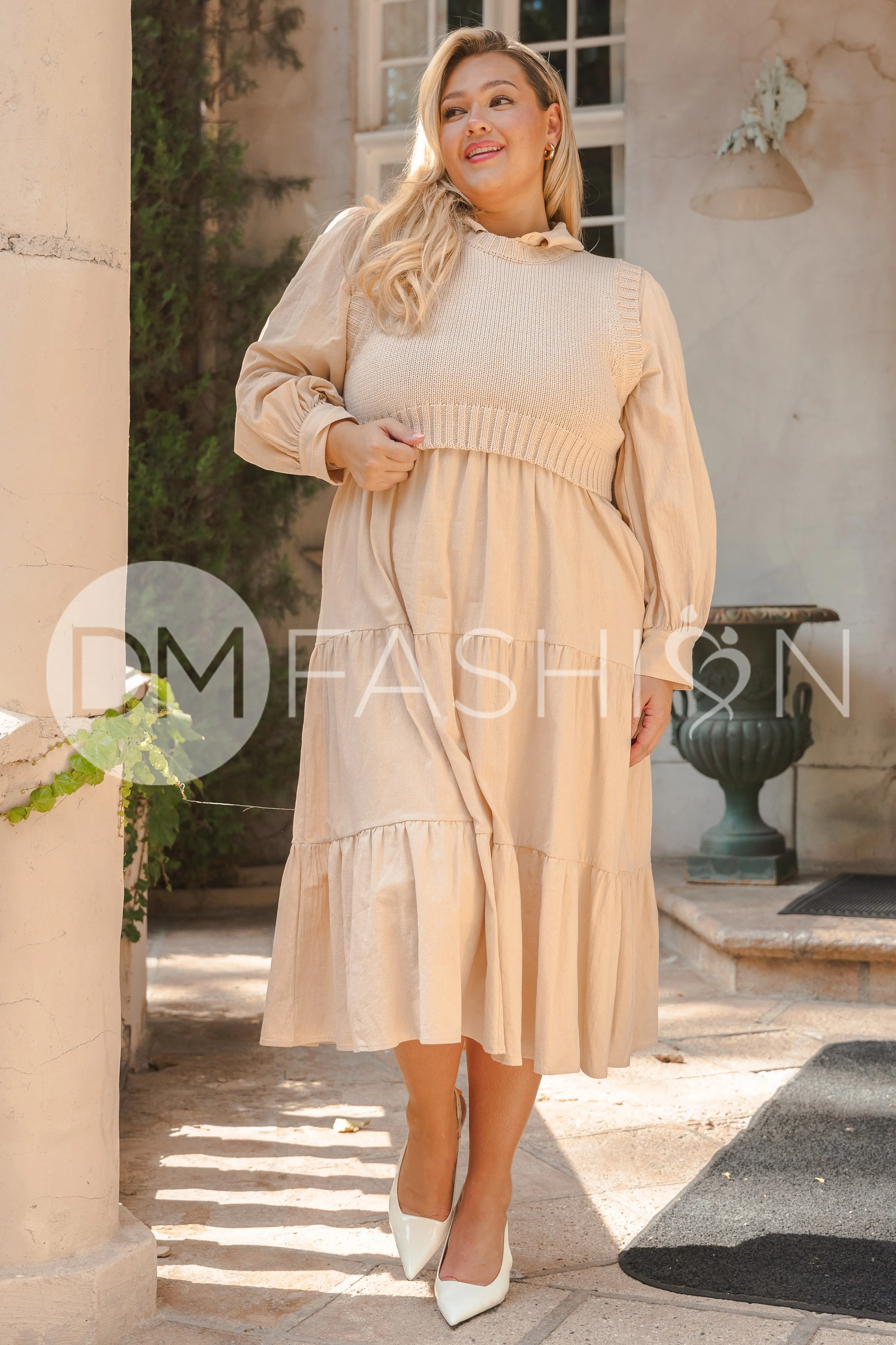 Angelica Almond Sweater Dress - DM Exclusive - Nursing Friendly - Restocked