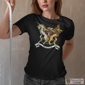 Brodie Family Crest Cotton Women's T-Shirt with Scotland Royal Coat Of Arm Funny Style