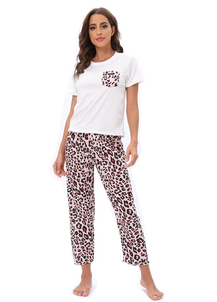 Casual Patterned T-Shirt and Capri Pants Set