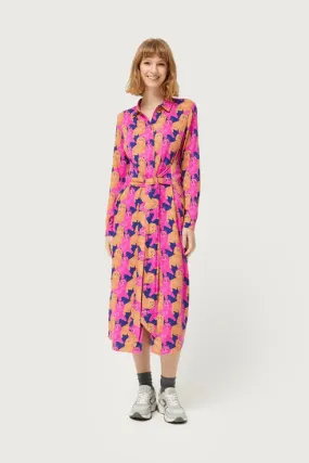 Cat Print Shirt Dress