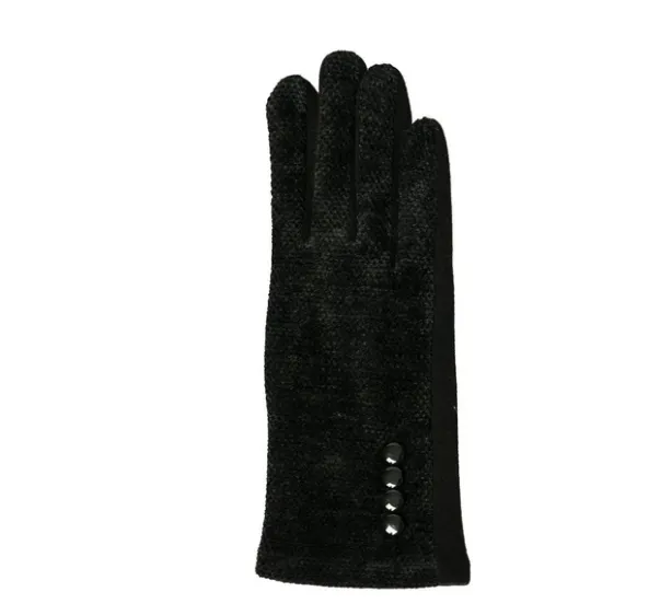 Chenille Gloves - Black