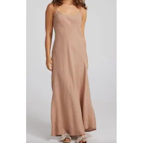 Dress Claro Maxi - Saddle Brown Linen