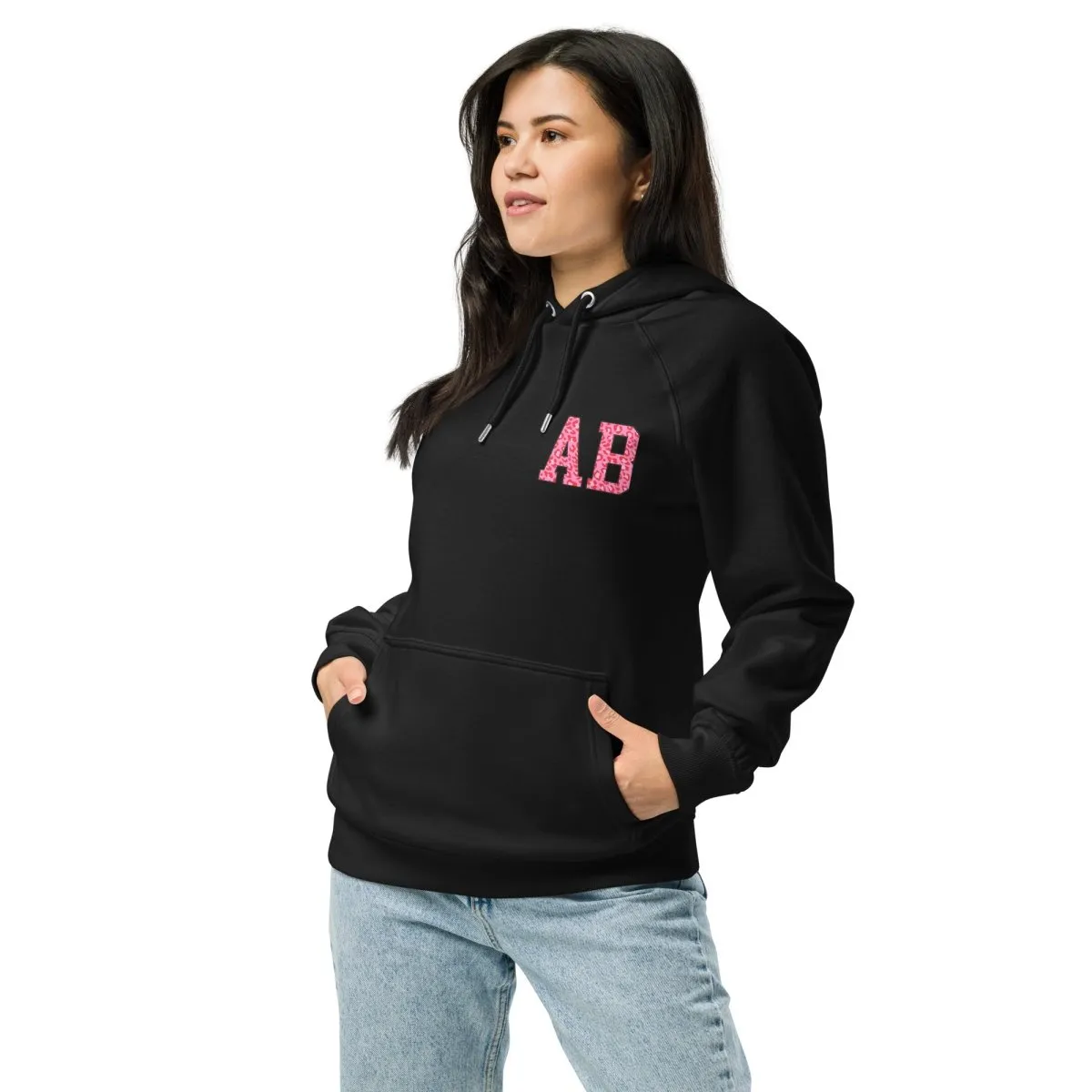 Initialed 'Leopard Print' Raglan Hoodie