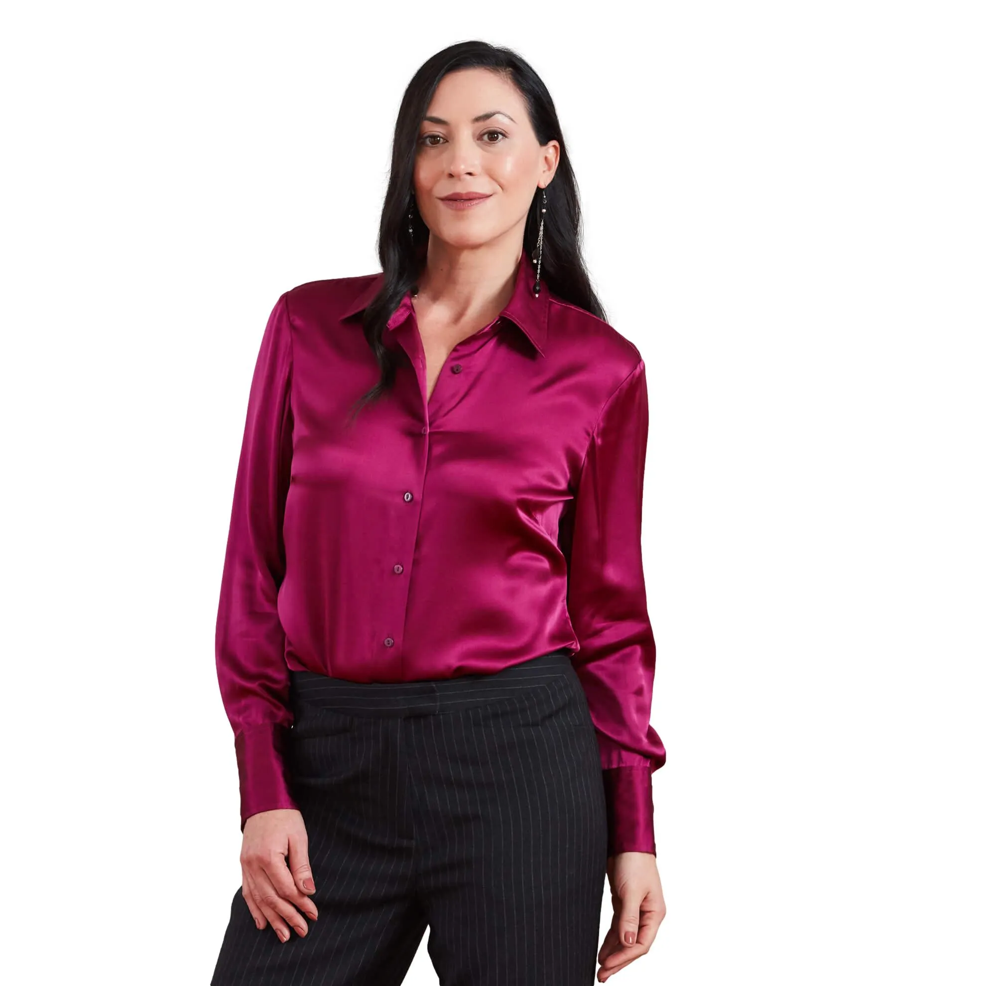 J. Peterman Women's Long Sleeve Silk Button Down