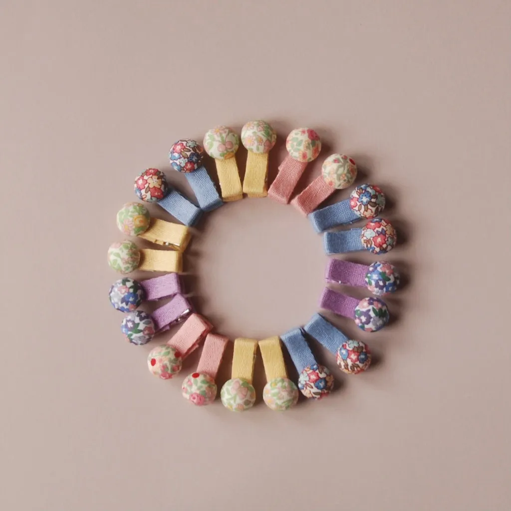 Kit & Kate Button Children's Hair Clips - Violet