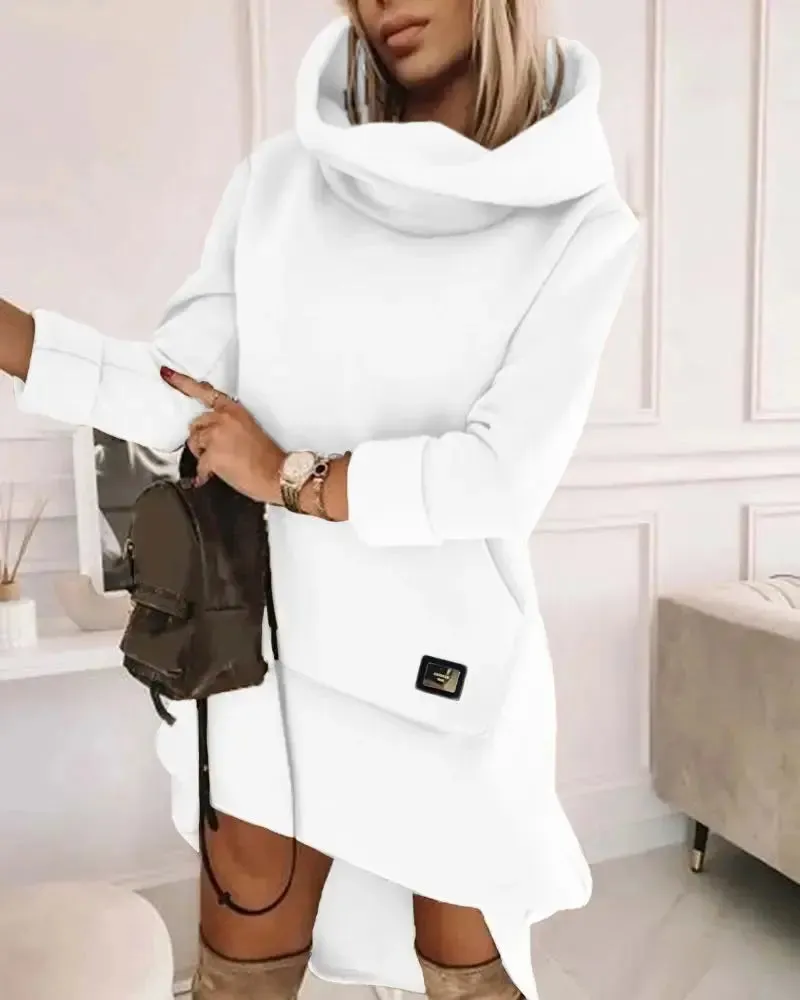 Long Sleeve Hood Pocket Long Sleeve Long Loose-fitting Casual Pullover Hoodie Women