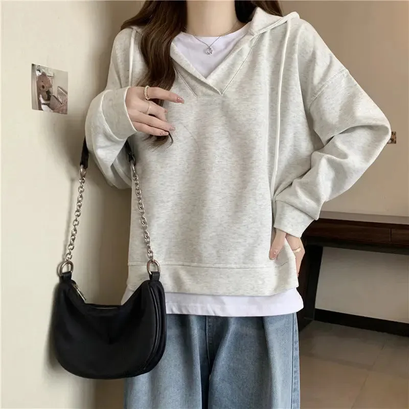 Loose Slimming Patchwork Two-piece Hoodie