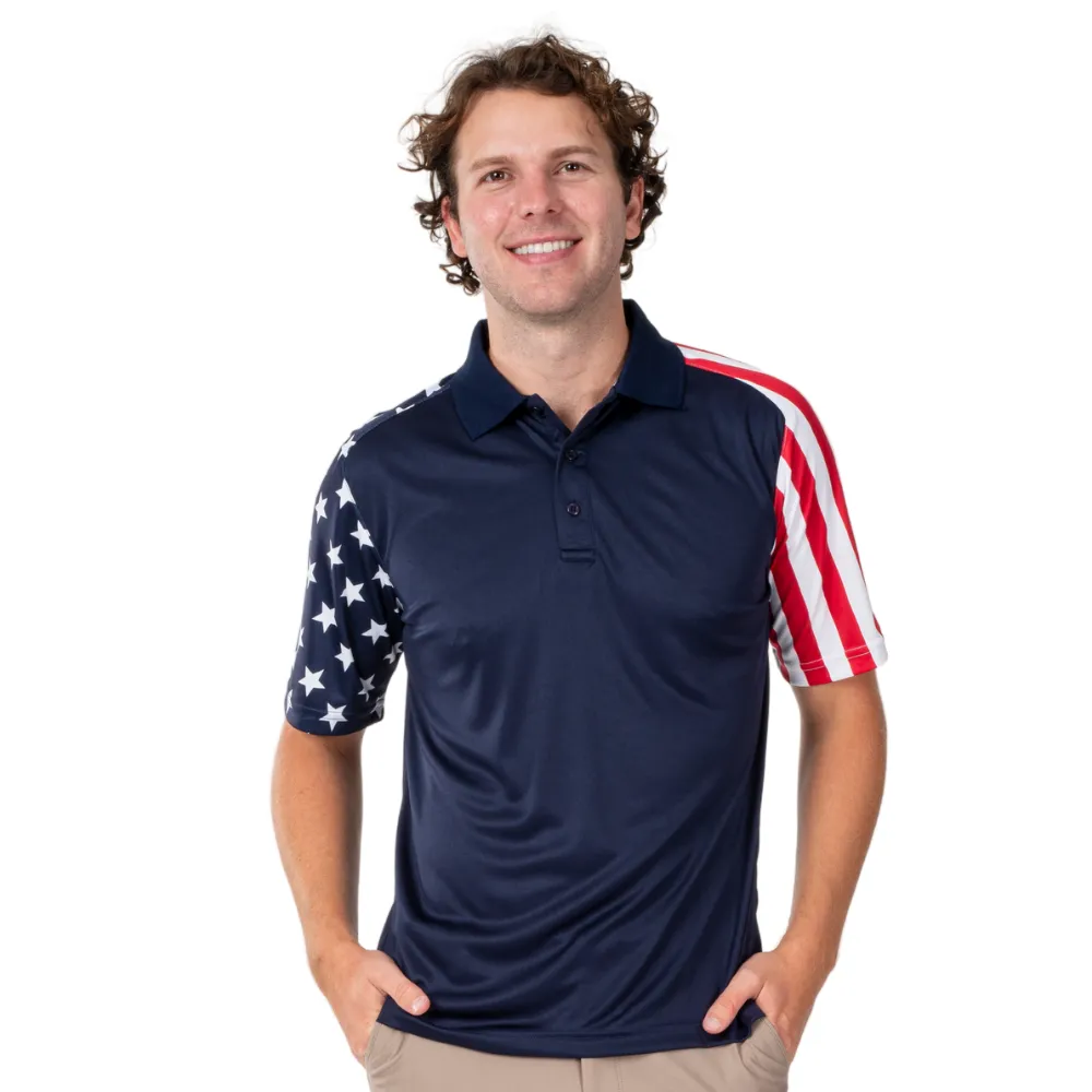 Mens Stars and Stripes Polo Shirt