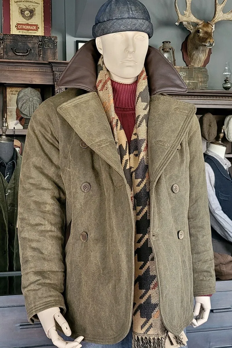 Mens Vintage Military Style Pea Coat