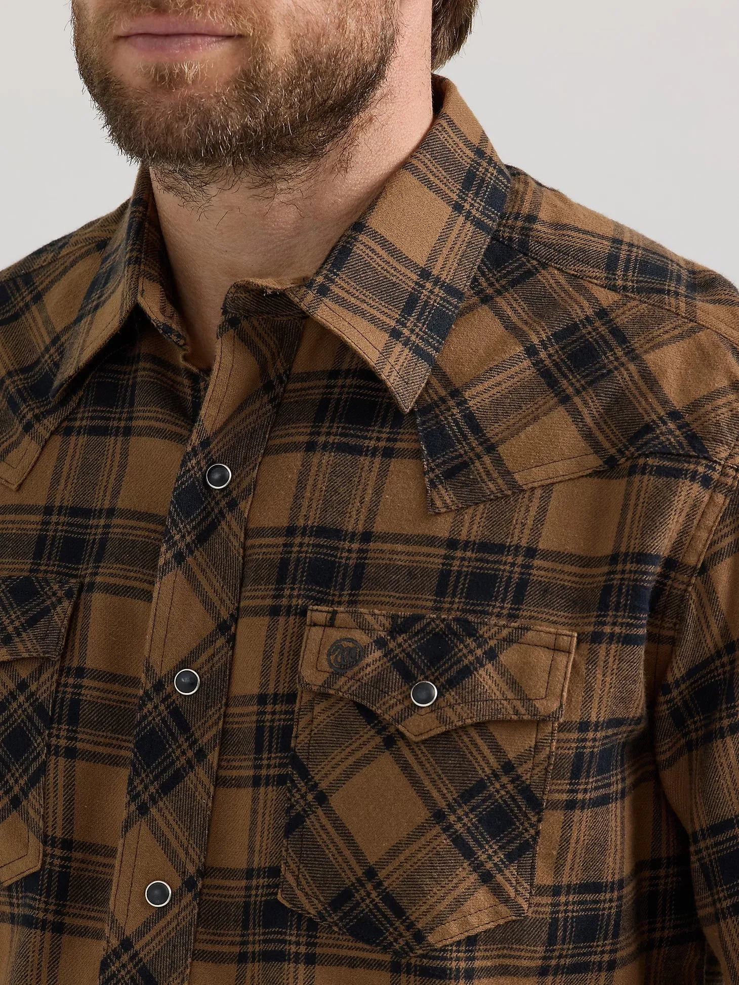 Men's Wrangler Retro Brown/Black Flannel Shirt