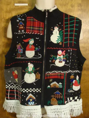 Patchwork Crafty Cute Christmas Sweater Vest