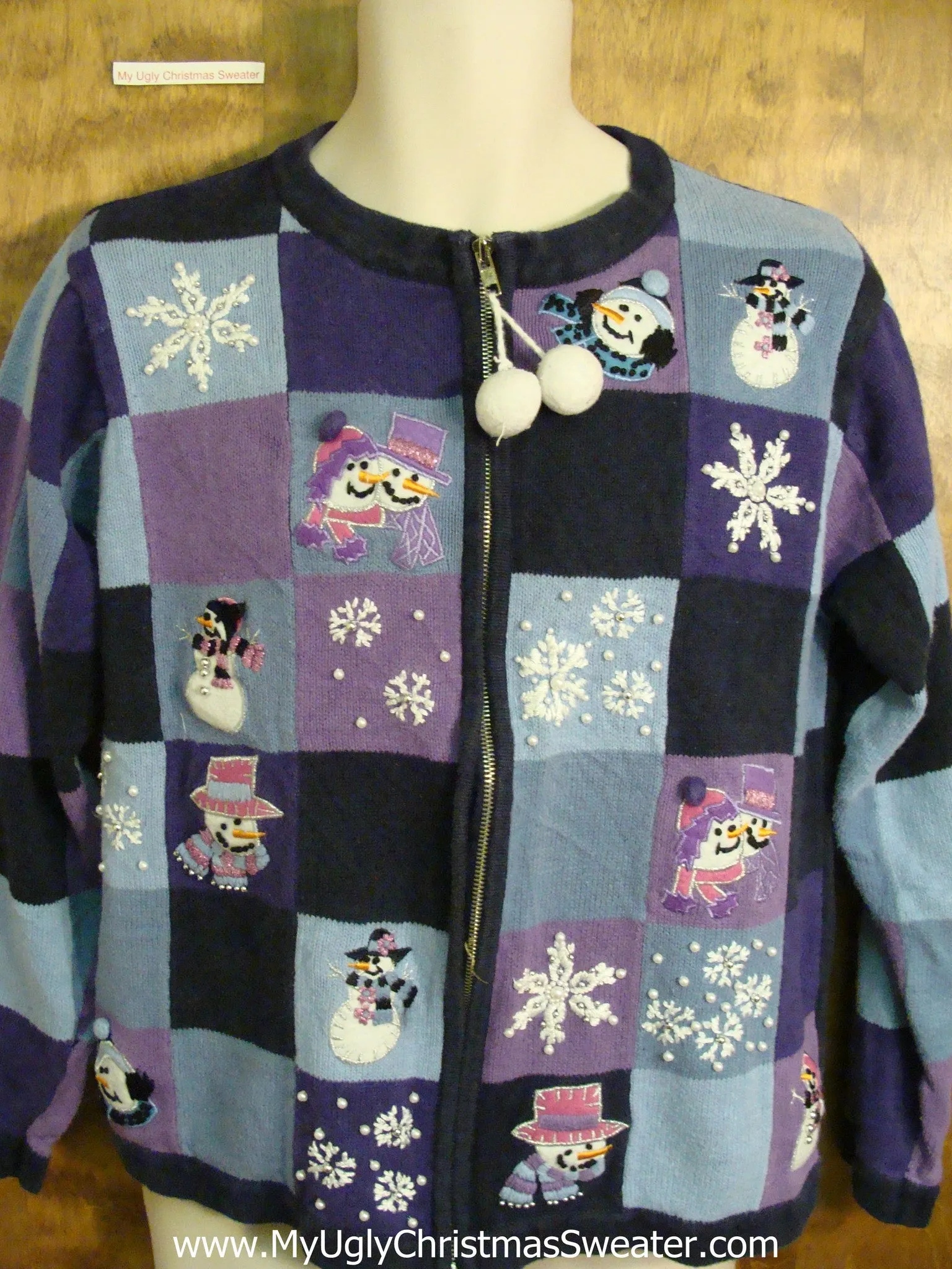 Purple and Blue Cute Tacky Christmas Sweater