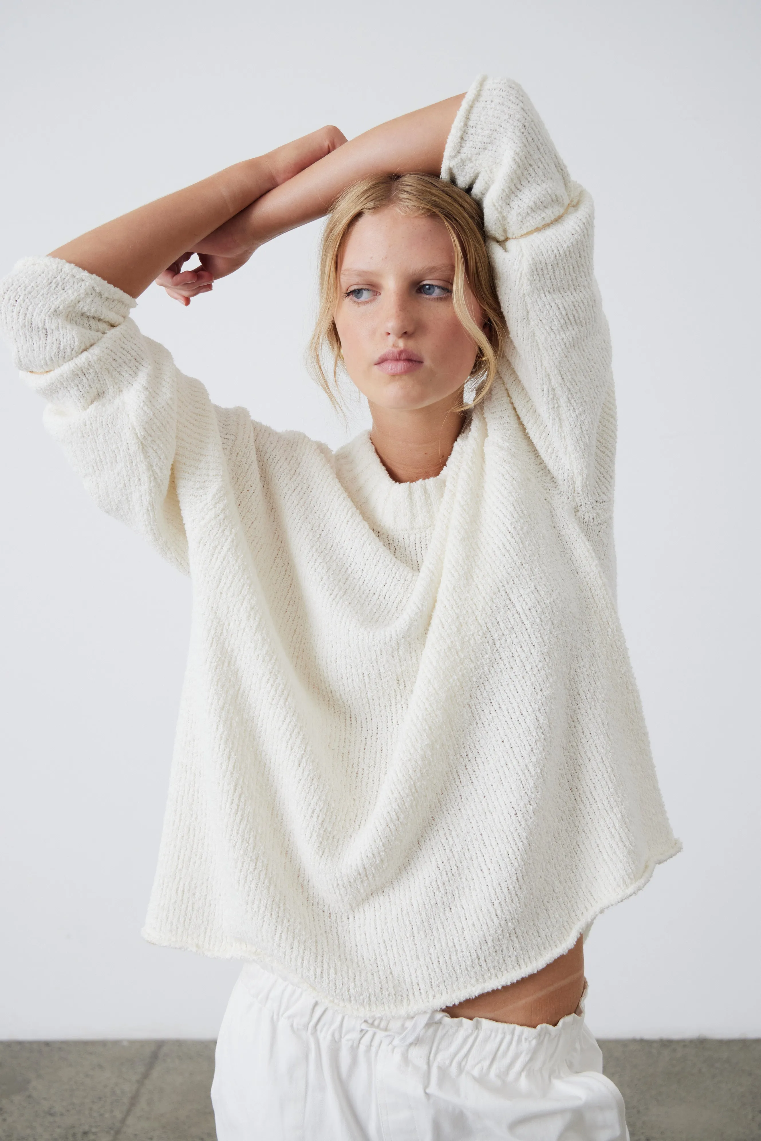 Slouchy Knit Sweater - Milk