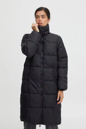 The Bomina Puffer Long Jacket - Black - PLUS