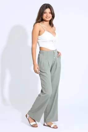 WIDE LEG BEACH PANT - DUSTY SAGE